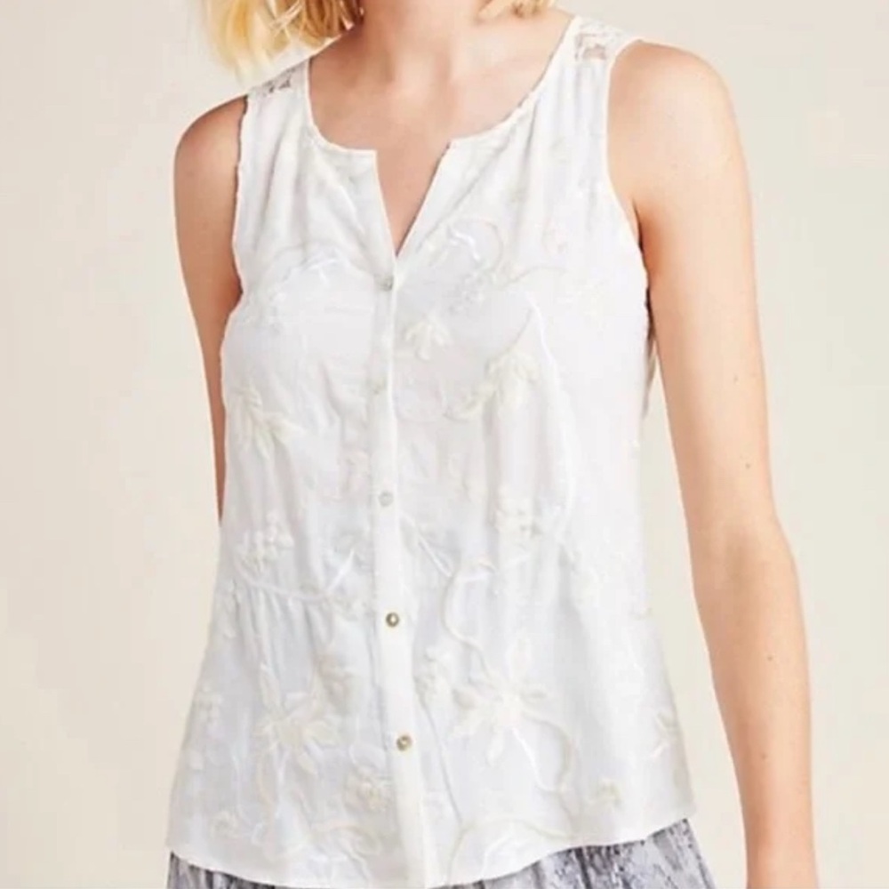 NWOT Anthropologie Amarissa Embroidered Lace Blouse, Size S